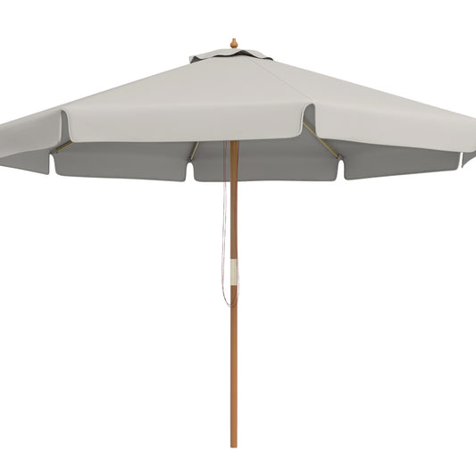 Outsunny Sombrilla De Jardín Ø325cm Con Sistema De Polea Techo Ventilado Gris_0