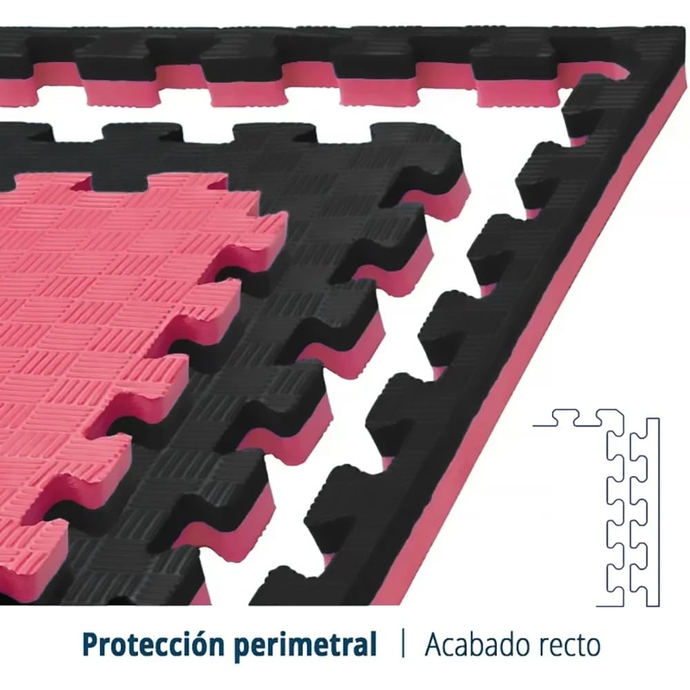 Tatami Puzzle Eva Para Suelo Infantil 1x1m X25mm Rojo - Negro 1 Unidad_3