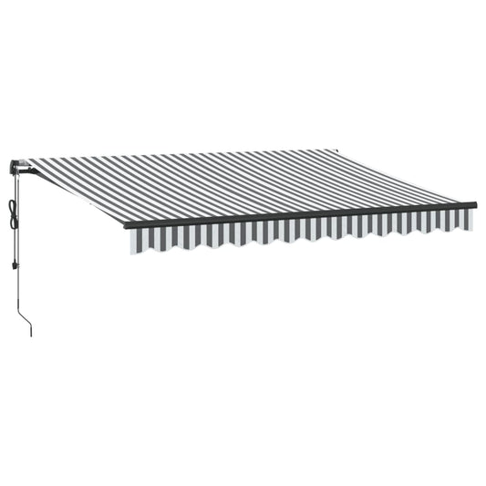 Toldo Retráctil Automático Luz Led Antracita Blanco 350x250 Cm_0