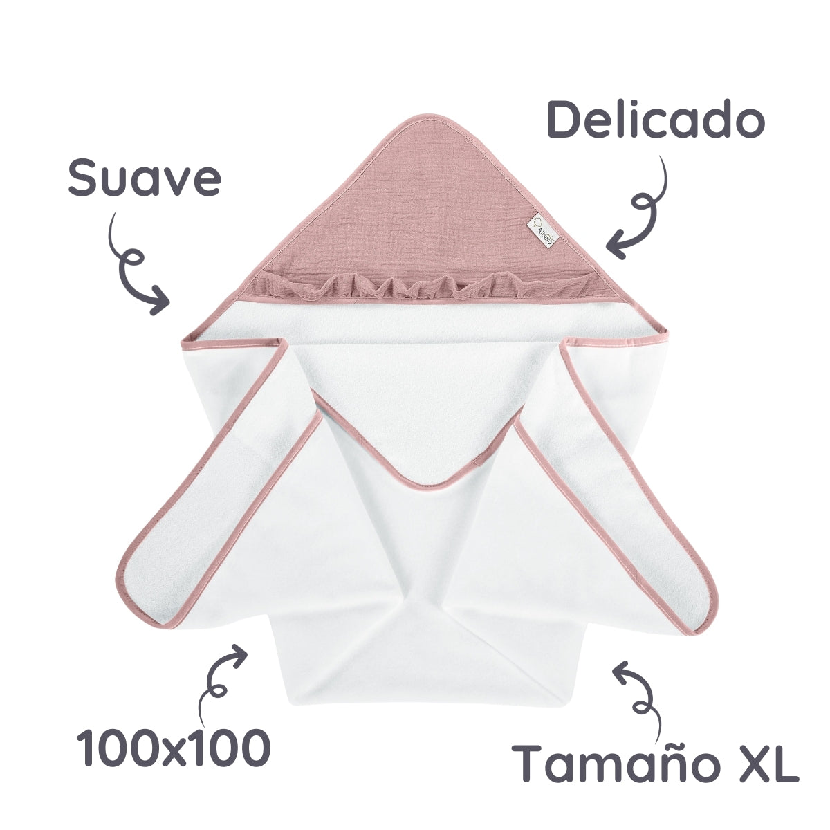 Maxicapa De Baño Para Bebés Cotton Color Rosa_4