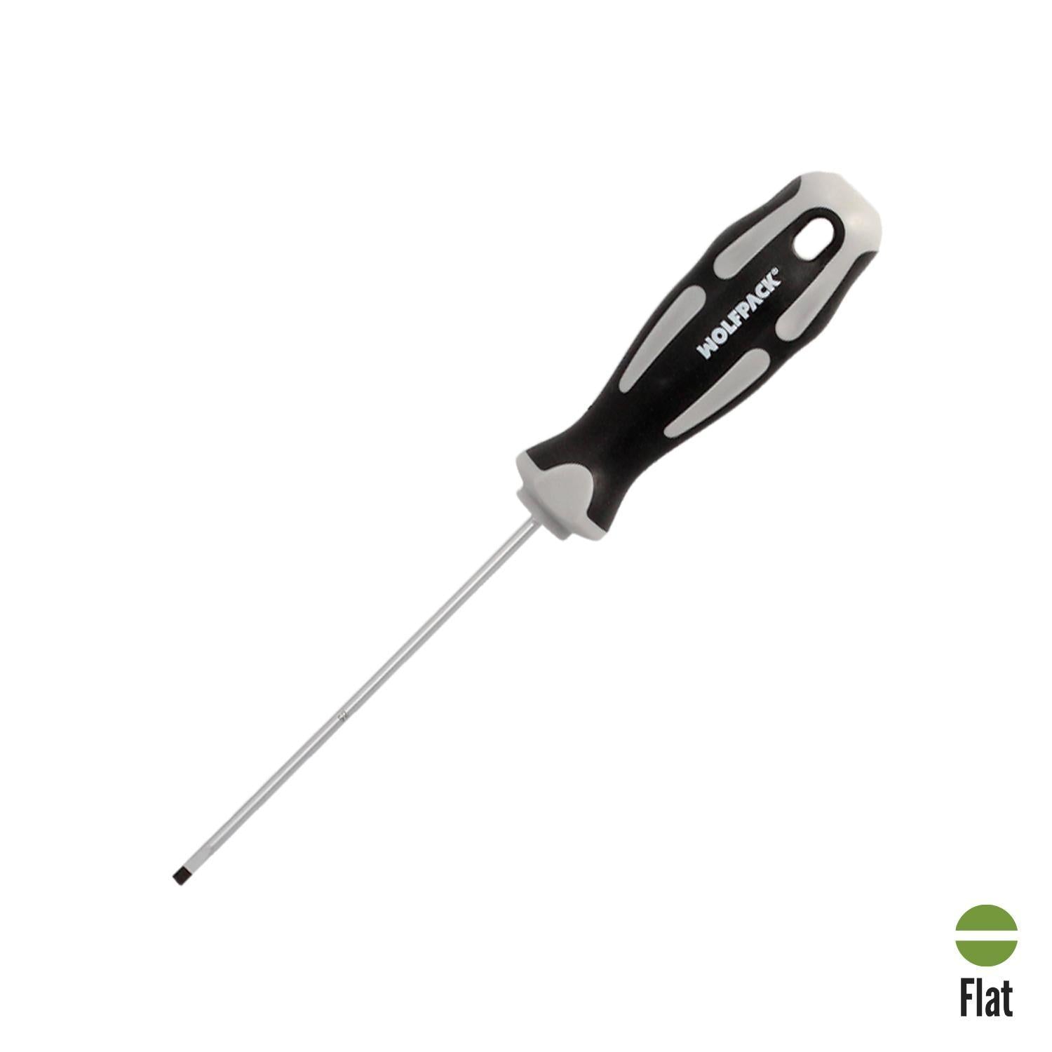 Destornillador Plano Vaciado Acero S2 Mango Tpr Bimaterial. Medida 0,5 X Ø 3,0 X 100 Mm.  Din5265_0