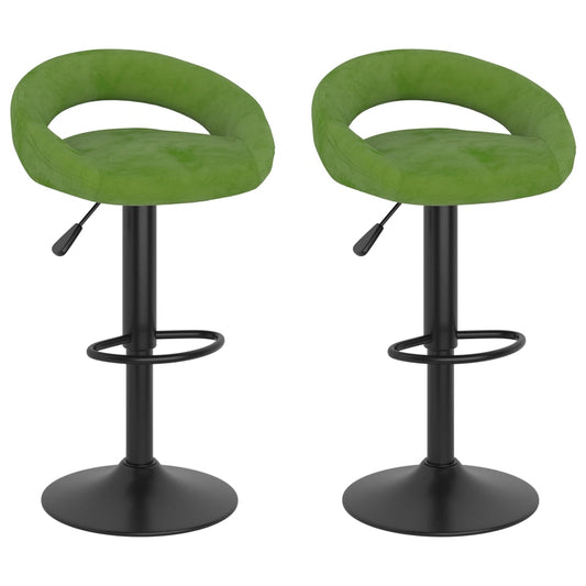 Taburetes De Cocina 2 Uds Terciopelo Verde Claro_0