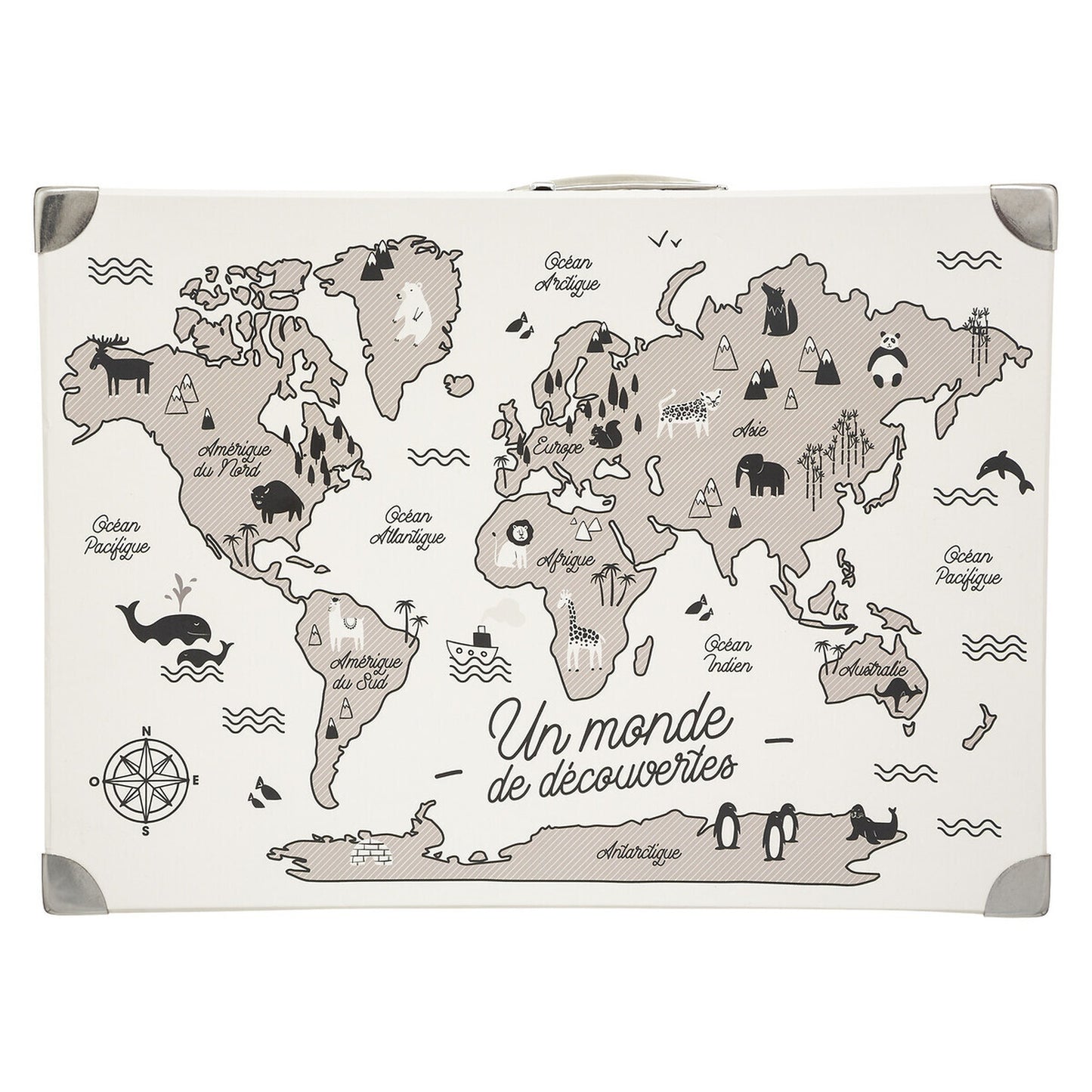 Maleta Con Patrón Del Mundo_3