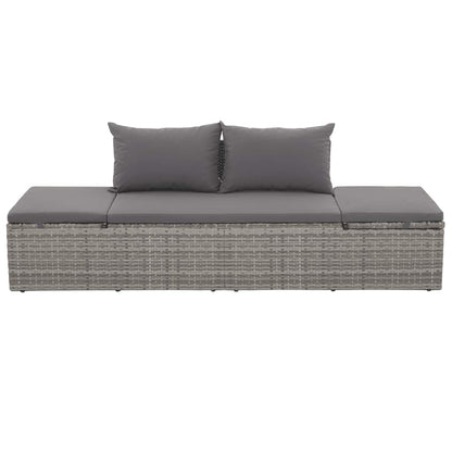 Vidaxl Cama De Jardín 195x60 Cm Ratán Sintético Gris_3
