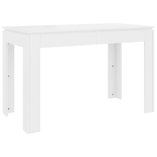 Mesa De Comedor Madera De Ingeniería Blanco Brillo 120x60x76 Cm_0