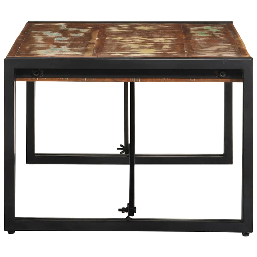 Mesa De Centro Multicolor 100x50x35 Cm Madera Maciza Reciclada_1