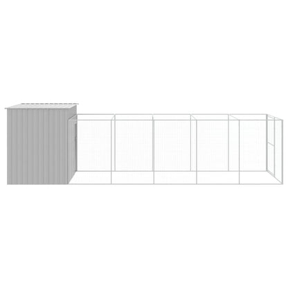 Vidaxl Caseta Perros Corral Acero Galvanizado Gris Claro 214x661x181cm_3