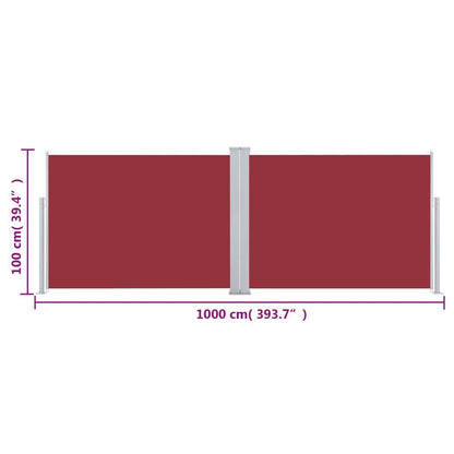 Vidaxl Toldo Lateral Retráctil Rojo 100x1000 Cm_2