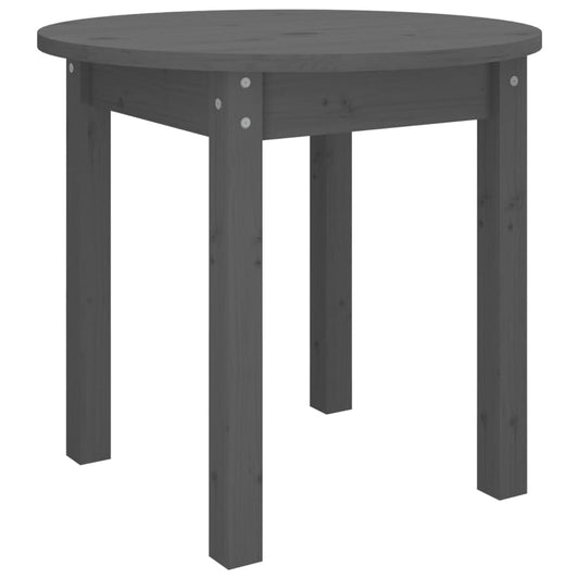Mesa De Centro De Madera Maciza De Pino Gris Ø 45x40 Cm_0