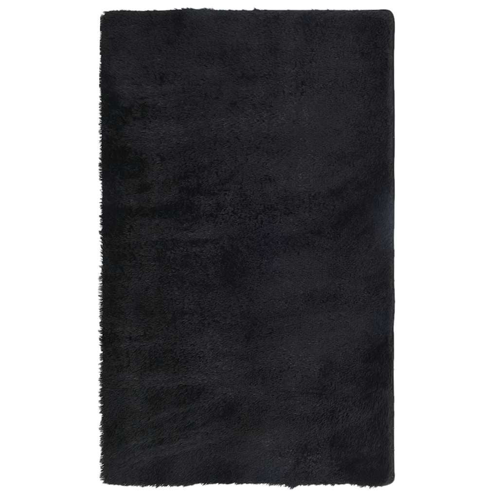 Vidaxl Alfombra Peluda De Pelo Largo Navarra Negra 80x150 Cm Poliéster_0