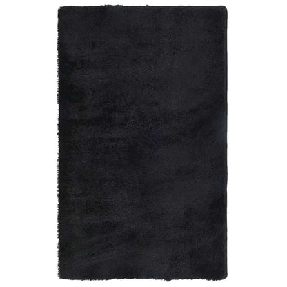 Vidaxl Alfombra Peluda De Pelo Largo Navarra Negra 80x150 Cm Poliéster_0