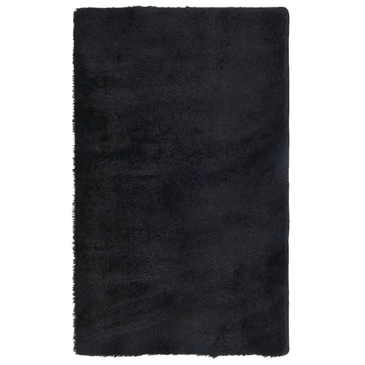 Vidaxl Alfombra Peluda De Pelo Largo Navarra Negra 80x150 Cm Poliéster_0