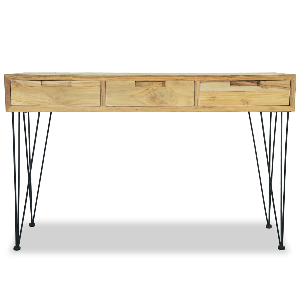 Mesa Consola De Teca Maciza 120x35x76 Cm_4
