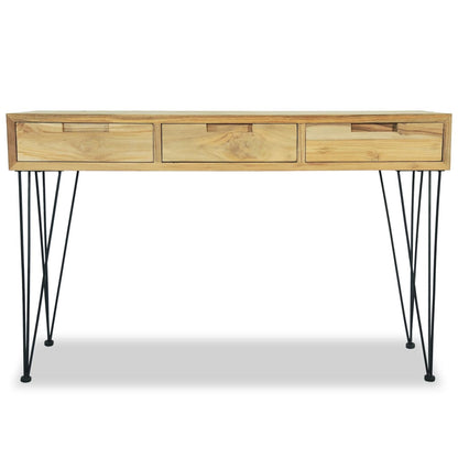 Mesa Consola De Teca Maciza 120x35x76 Cm_4