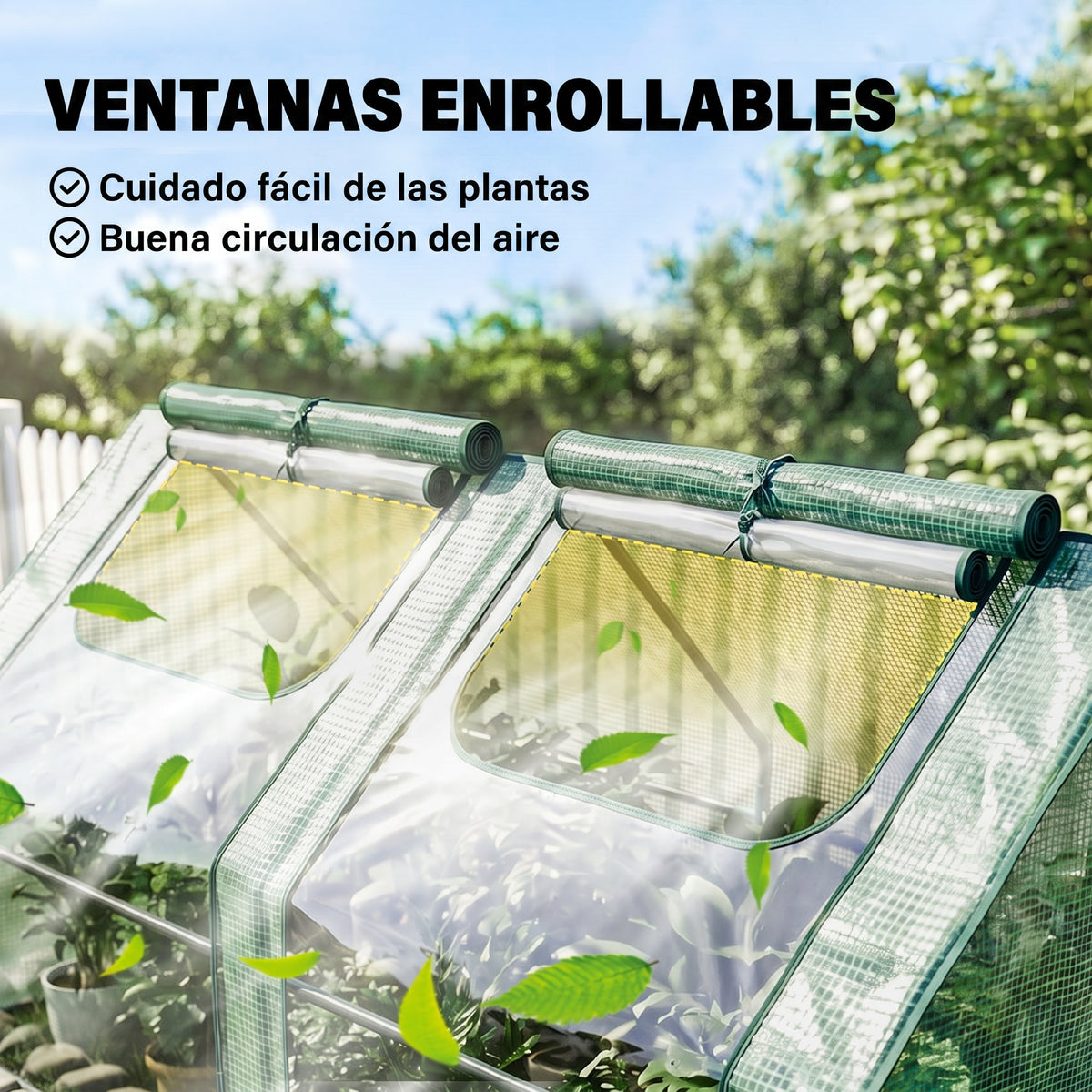 Invernadero De Terraza Outsunny Acero, Pvc Verde 180x90x90 Cm_4