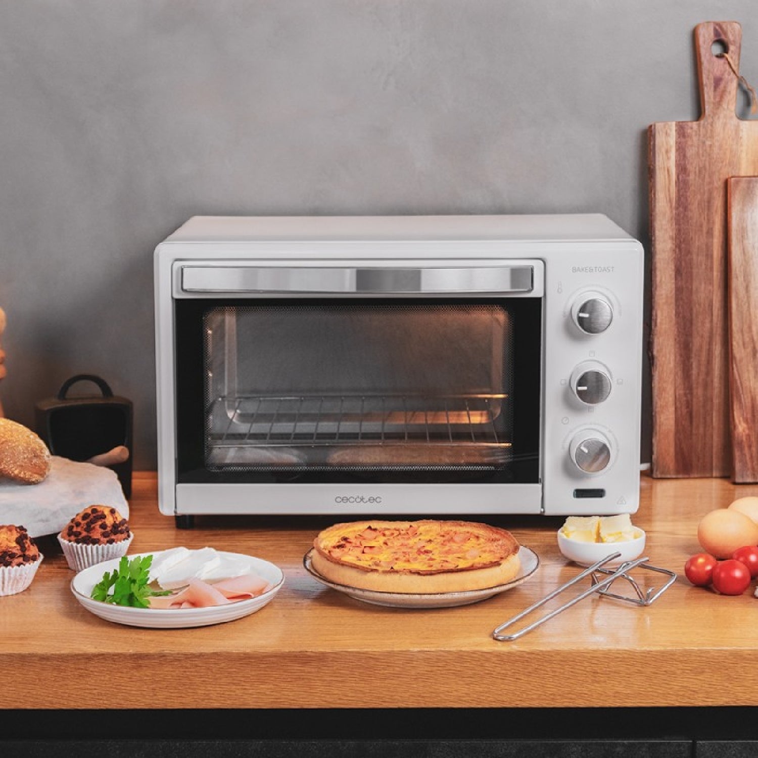 Cecotec Horno De Sobremesa Tostador 24 L Bake&toast 2400 White. 1500 W 3 Modos De Calor Temporizador Temperatura Regulab_1