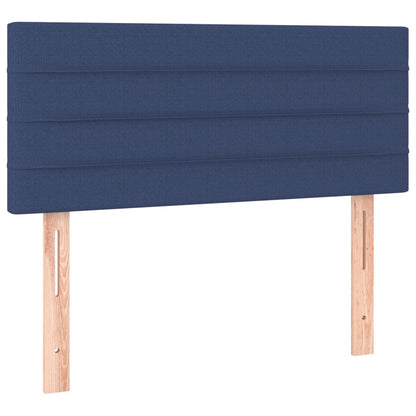 Cama Box Spring Con Colchón Y Led Tela Azul 80x200 Cm / Vetonek_1