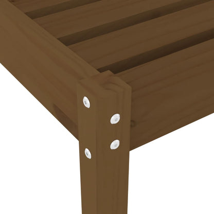 Tumbonas Con Mesa 2 Uds Madera Maciza De Pino Marrón Miel_4