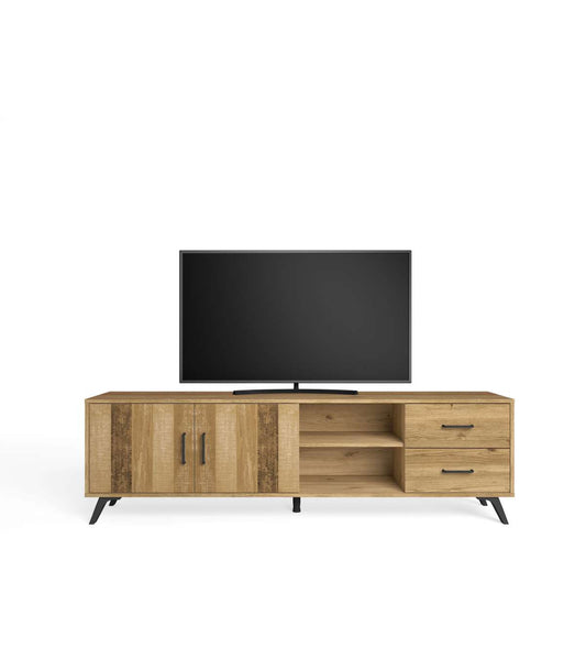 Mueble Televisión Nora 2 Puertas 2 Cajones Acabado Natural, 180.5cm(ancho) 53.1cm(alto) 4_0