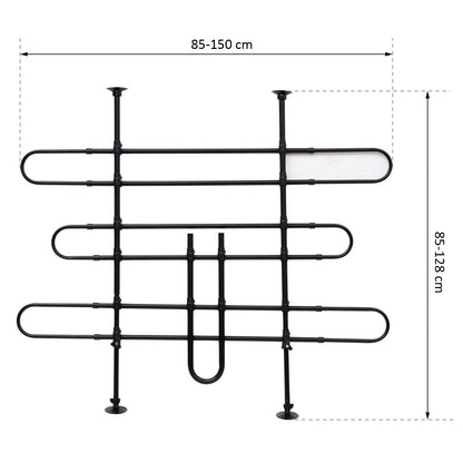 Pawhut Separador Coche Reja Separadora Universal Perros Seguridad Acero Maletero_2