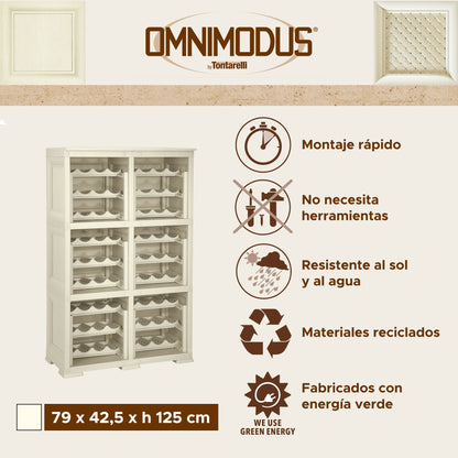 6 Estantería De Almacenamiento Modular Con Estante Para 72 Botellas Gris_1