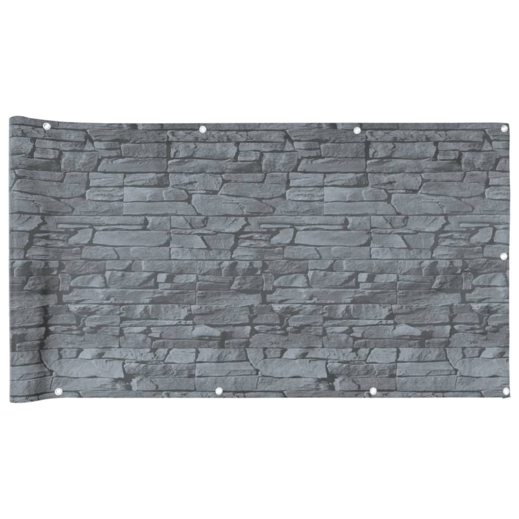 Pantalla De Privacidad De Balcón Pvc Look Piedra Gris 800x75 Cm / Vetonek_5