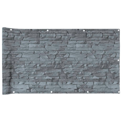 Pantalla De Privacidad De Balcón Pvc Look Piedra Gris 800x75 Cm / Vetonek_5
