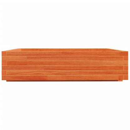 Jardinera De Madera Maciza De Pino Marrón Cera 100x100x26,5 Cm_5