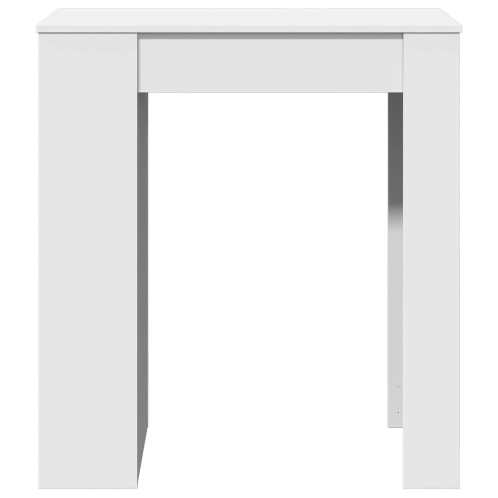 Mesa Alta Con Estantes Madera Ingeniería Blanca 95x47x103,5 Cm_2