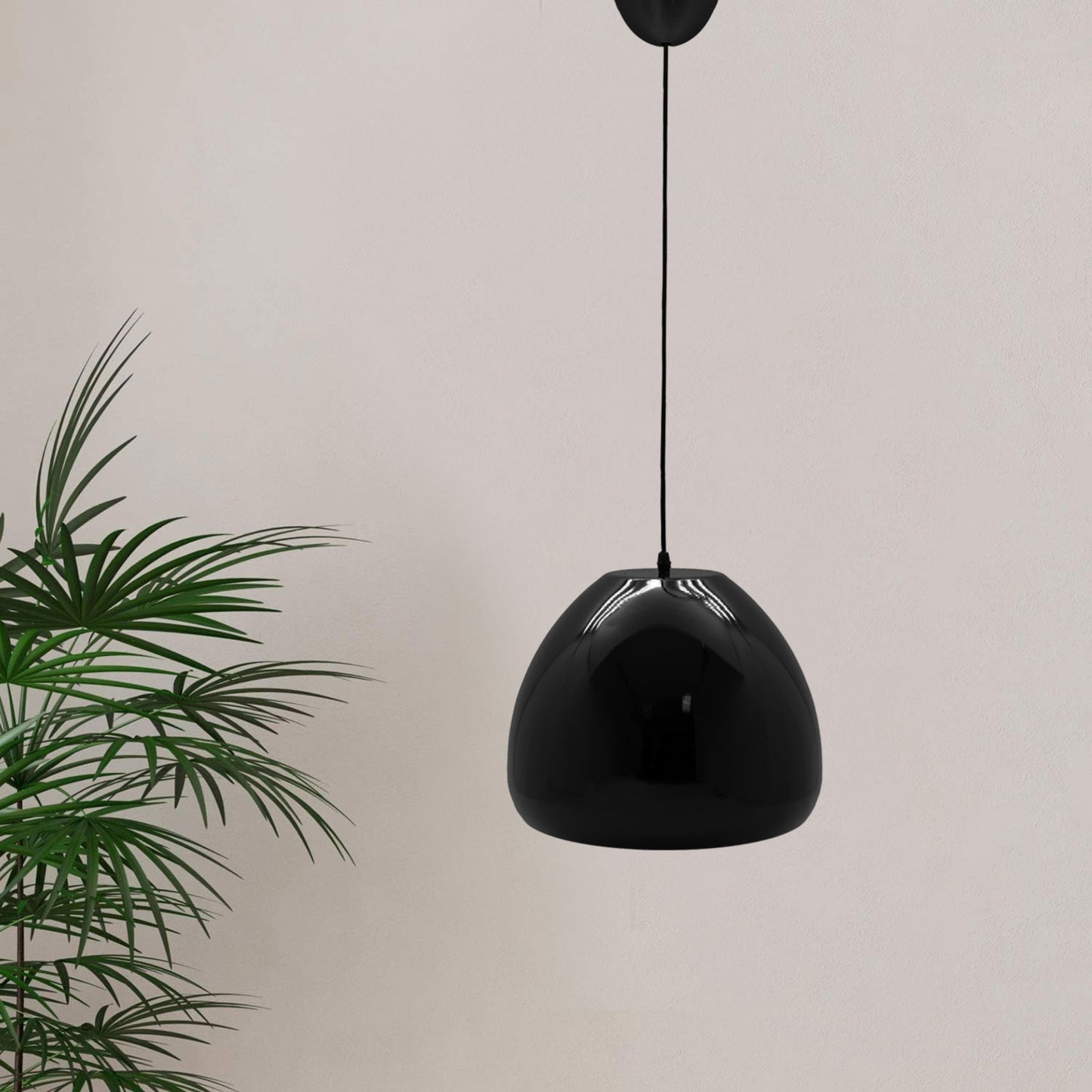 Lámpara Colgante De Techo Diseño Globo Negro Acrílico Ø34x26cm_3