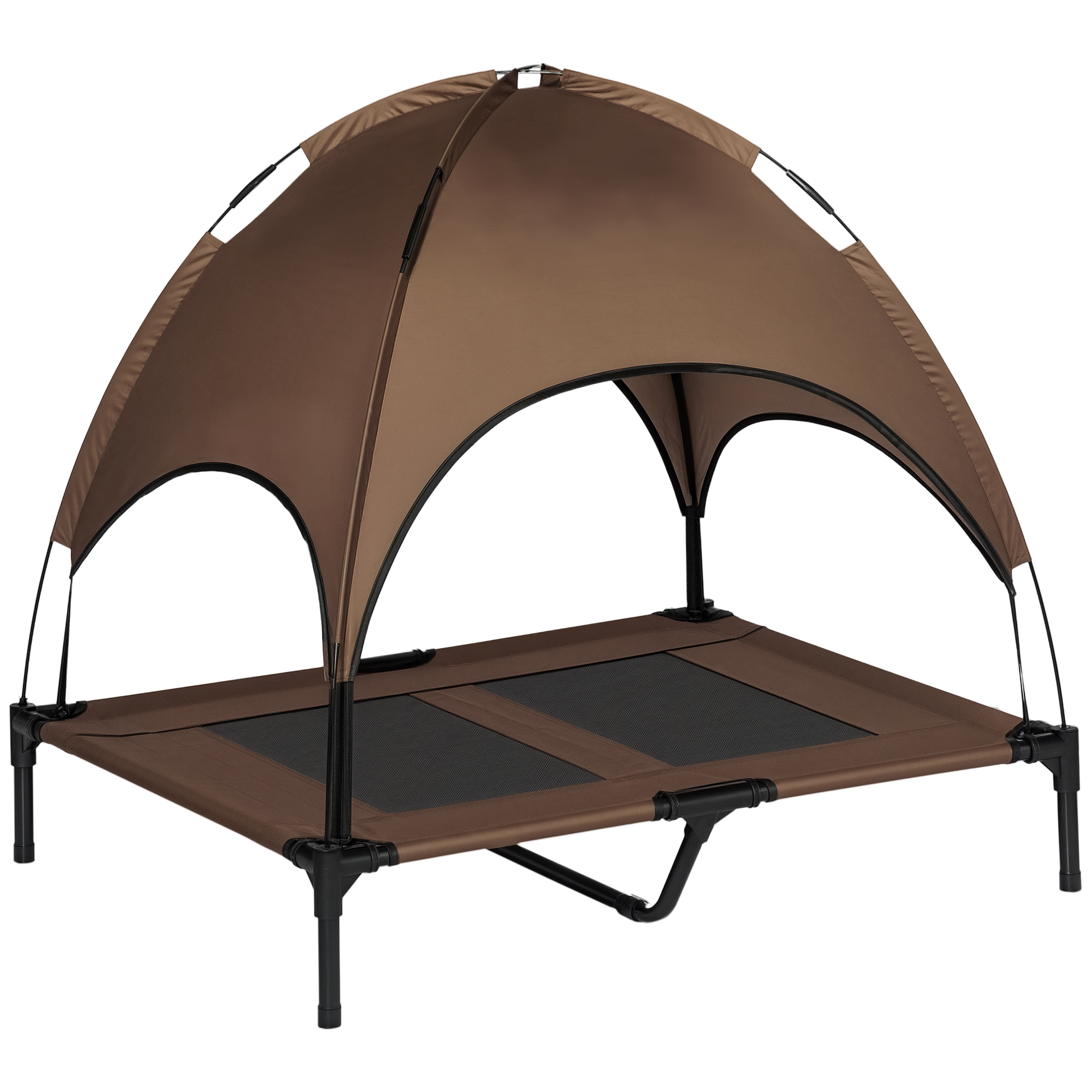 Pawhut Cama Elevada Para Mascotas Portátil Con Toldo Extraíble Exterior 92x76x90_0
