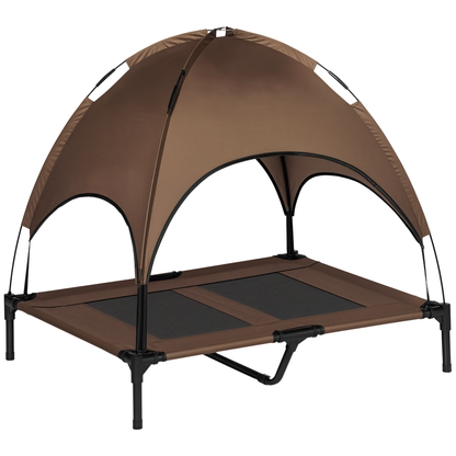 Pawhut Cama Elevada Para Mascotas Portátil Con Toldo Extraíble Exterior 92x76x90_0