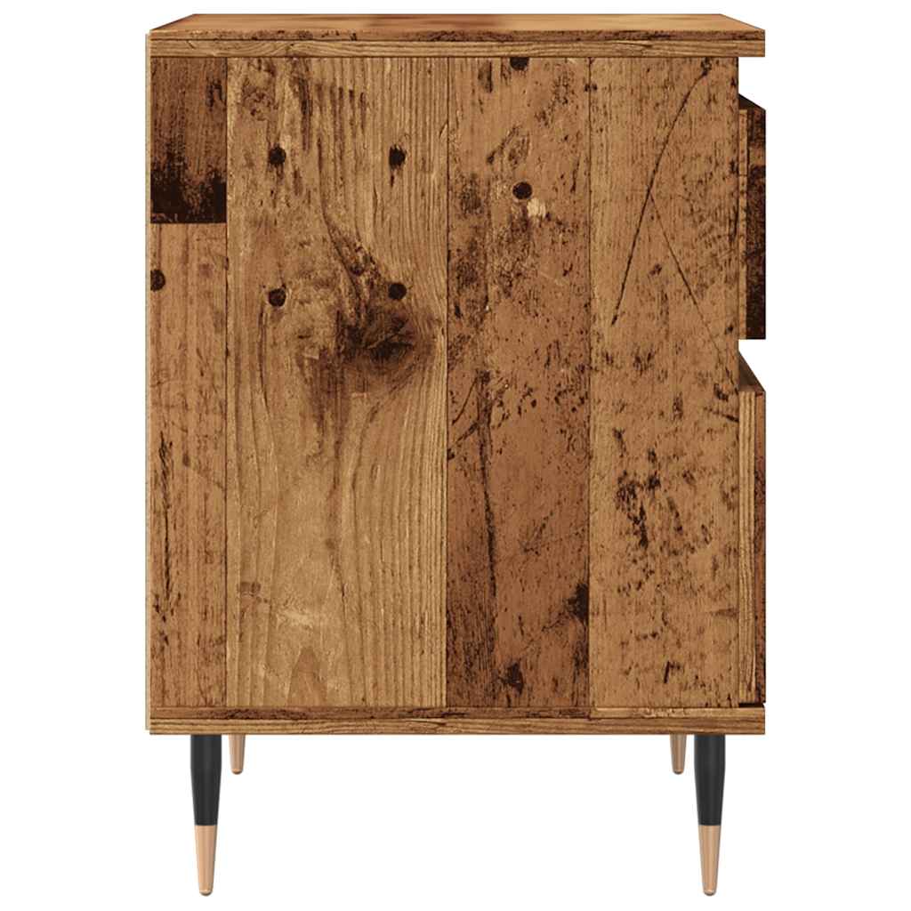 Mesita De Noche Madera Ingeniería Madera Envejecida 40x35x50 Cm_4