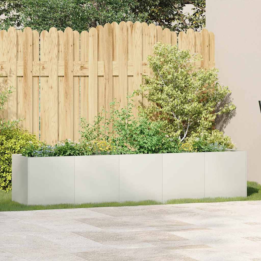 Jardinera De Acero Laminado En Frío Blanco 200x40x40 Cm_2