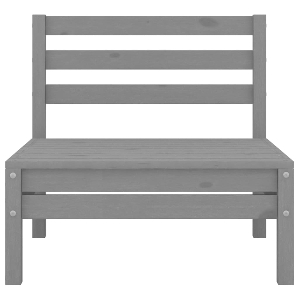 Juego De Muebles De Jardín 6 Piezas Madera Maciza De Pino Gris / Vetonek_1