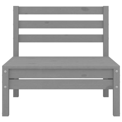 Juego De Muebles De Jardín 6 Piezas Madera Maciza De Pino Gris / Vetonek_1