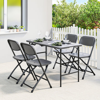 Outsunny Conjunto De Mesa Y Sillas Jardín Plegable 5 Piezas Con Mesa Ajustable_1