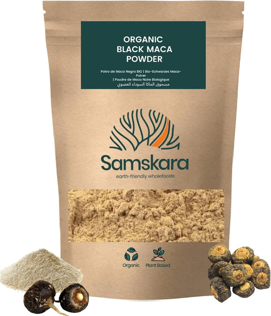 Maca Negra En Polvo Bio - 500g | Superalimento Ecológico Vegano Para Batidos, Smoothies Y Zumos, Sin Azúcares Añadidos_0