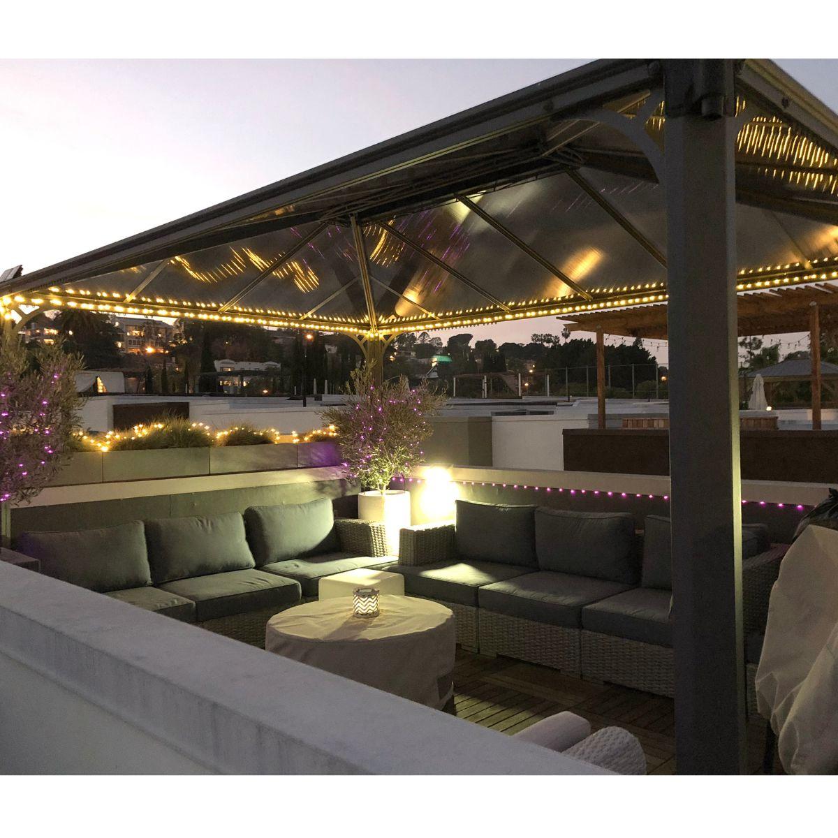 Cenador Martinique 4300 Gazebo De Aluminio gris Con Vidriado De policarbonato bronce