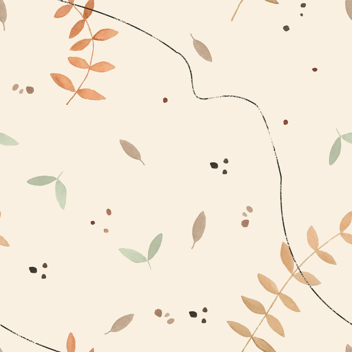 Set De 3 Muselinas 35x35 Cm Boho Leaves Light_1