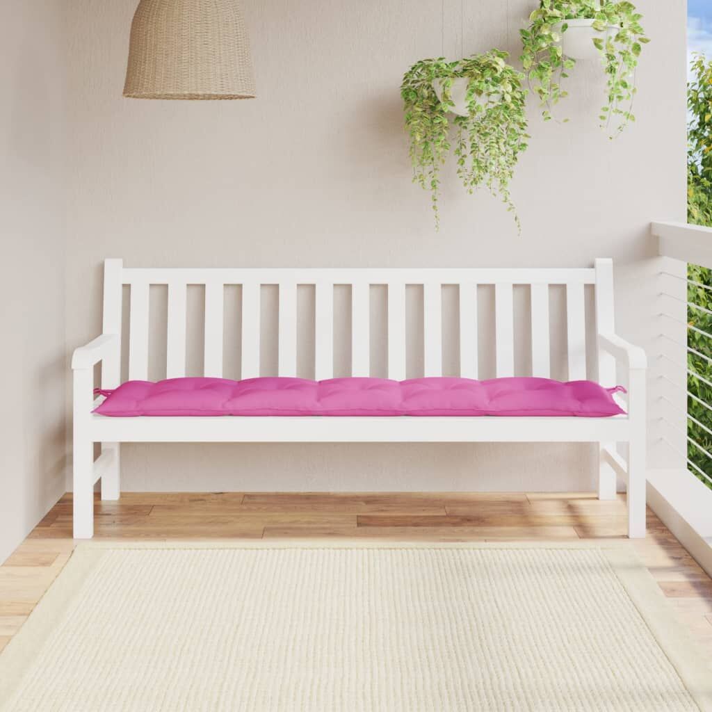 Vidaxl Cojín De Banco De Jardín Tela Oxford Rosa 180x50x7 Cm_1