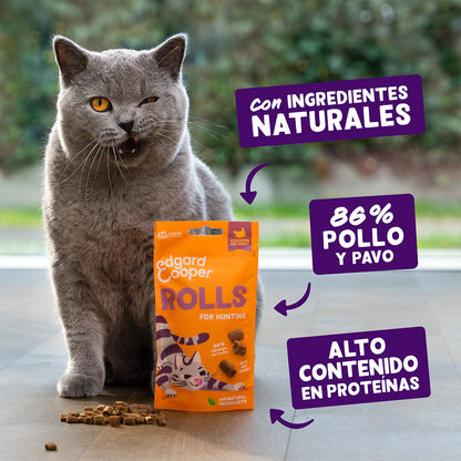 Rollitos de pollo y pavo Premios naturales para gatos 45 g