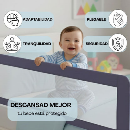 Barandilla De Cama Infantil 90 Cm – Altura Ajustable, Sistema Abatible, Malla Transpirable, Seguridad Anticaídas Bathby_2