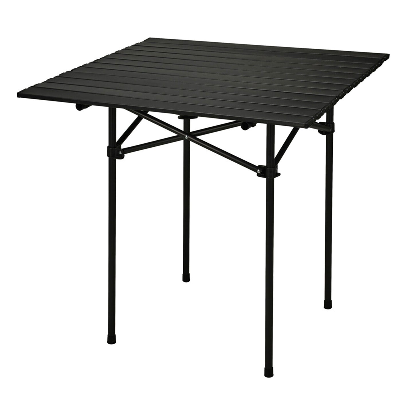 Well Home Mesa Plegable En Metal Color Negro 70x70x69cm