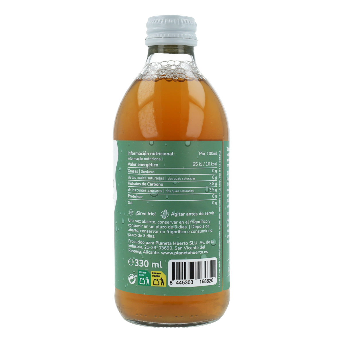 Pack 6x Kombucha ECO té verde y lima Planeta Huerto 330 ml