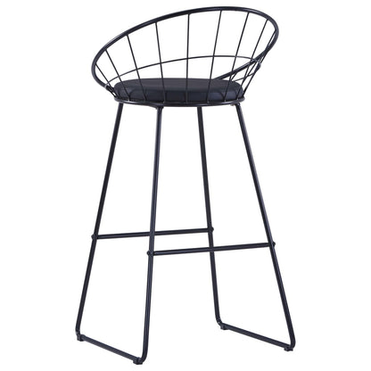Taburete De Barra De Cocina 2 Unidades Cuero Sintético Negro_3