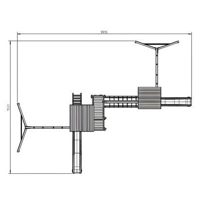 Parque Infantil Masgames Himalaya Puente @bridge: Madera Con Cuerdas.