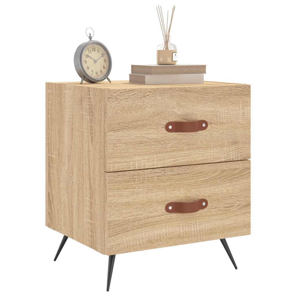 Mesita Noche 2 Uds Madera Ingeniería Roble Sonoma 40x35x47,5 Cm_2