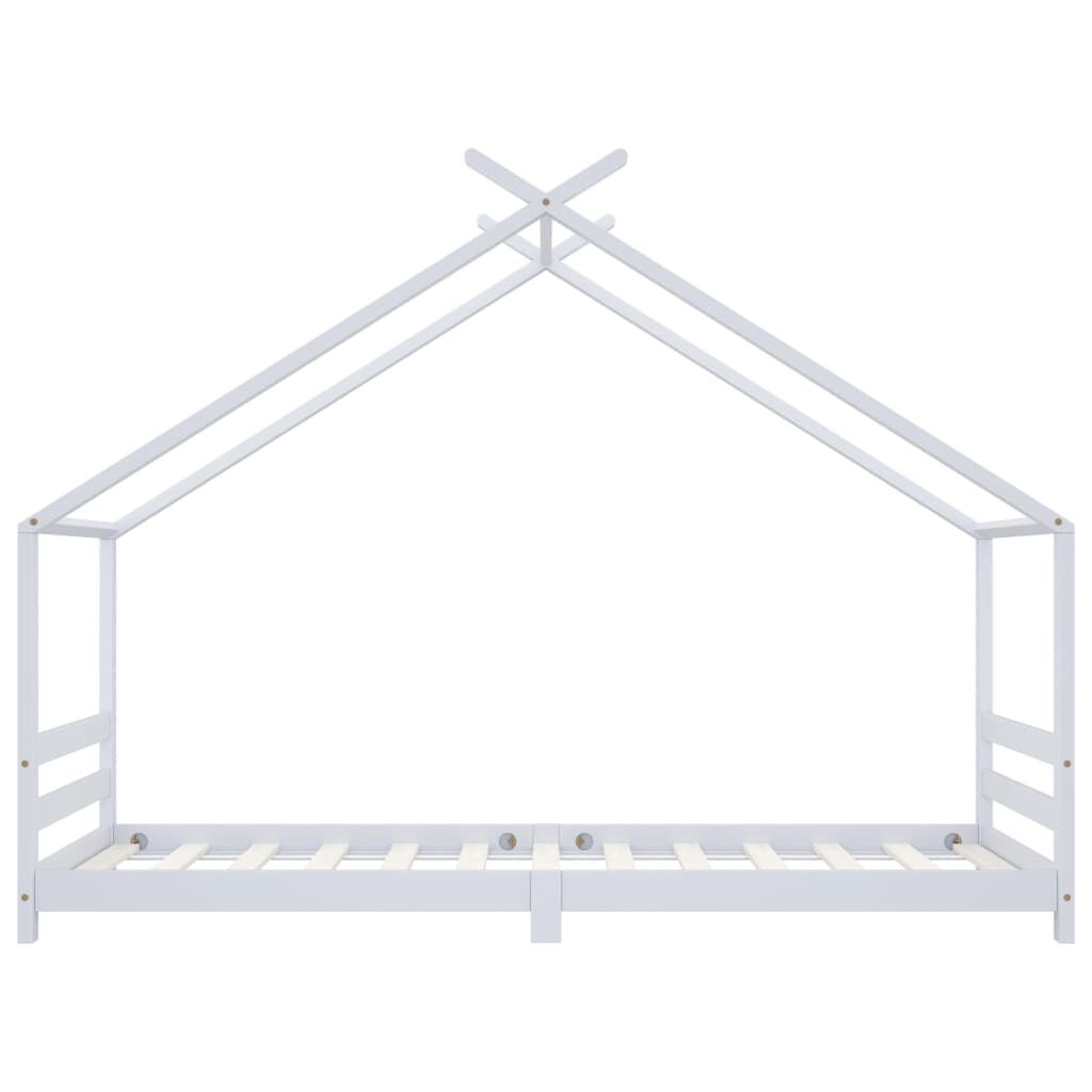 Vidaxl Estructura De Cama Infantil Madera Maciza Pino Blanco 90x200 Cm_3