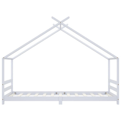 Vidaxl Estructura De Cama Infantil Madera Maciza Pino Blanco 90x200 Cm_3
